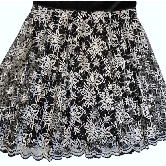 Vintage Pat Richards Black Evening Dress Size 14 Maiello Midi White Lace Holiday - Picture 8 of 16